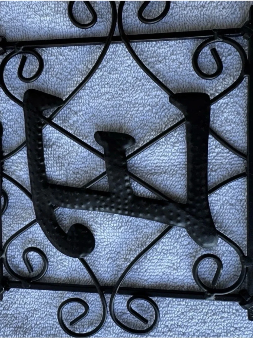 Black Metal HOME Decorative Wall Sign Horizontal Hammered Finish Ready to Hang